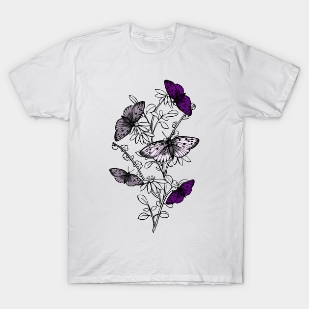 Graysexual Butterflies T-Shirt by Fusti